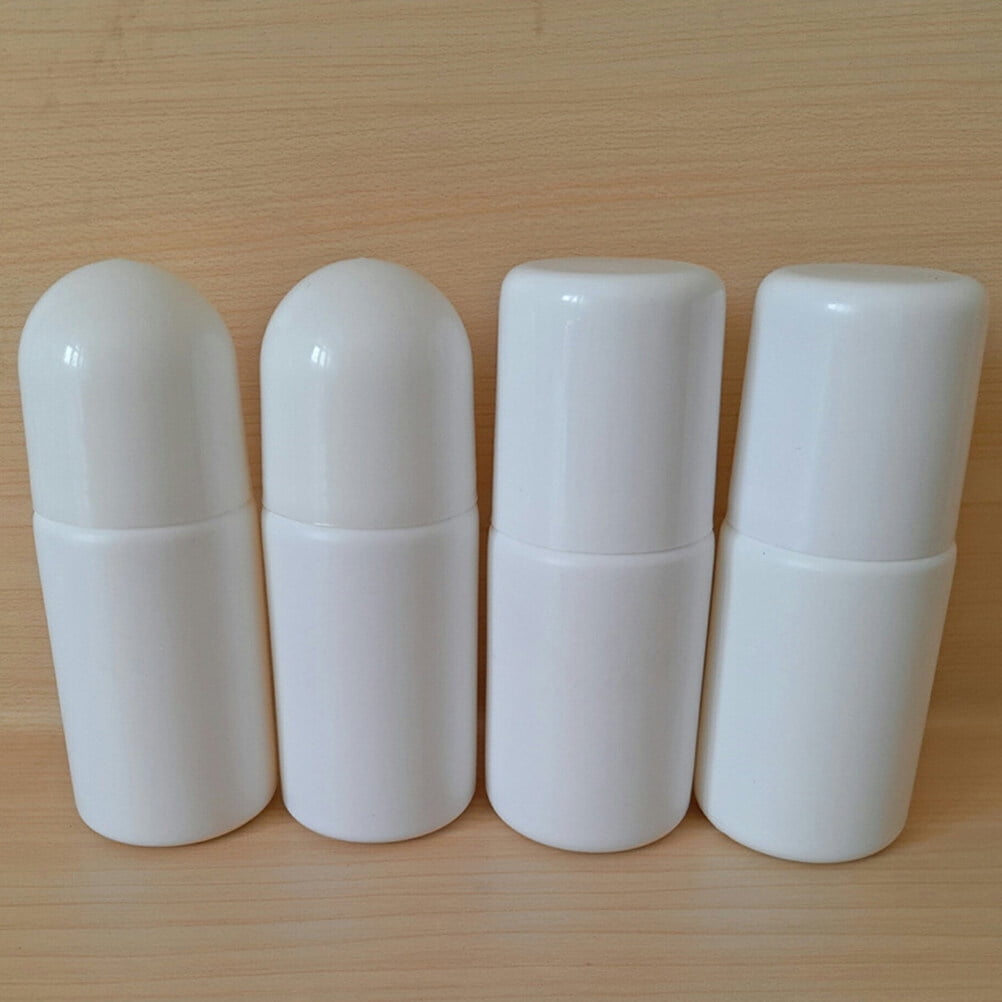 48 pcs  50ML Plastic Roller Bottles for Essential Oils Empty Refillable Roll on Bottles Reusable Leak-Proof DIY Deodorant Containers with Plastic Roller Ball(White)