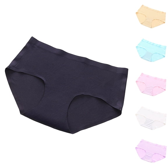 PNTUTB Women's Seamless Underwear Hipster Panties Minimalist Solid-Color Lightweight Comfortable Breathable Quick-Drying Low-Rise Everyday Briefs