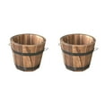 thumbnail image 1 of serony 1PC Wooden Flower Pot Flat Edge Garden Decor Succulent Plants Flower Barrels Decorations No.01 2Set, 1 of 6