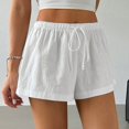 thumbnail image 6 of LWavelet Women's Lightweight Elastic Waist Shorts Soft Casual Summer Shorts for Lounge Vacation Daily Wear White S, 6 of 6