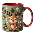 thumbnail image 2 of Trovenix Reindeer Coffee Mug 2D Ceramic Christmas Cup, Hot Cocoa Milk Tea Drinking Mug for Home Office, Festive Holiday Gift for Family, 2 of 7