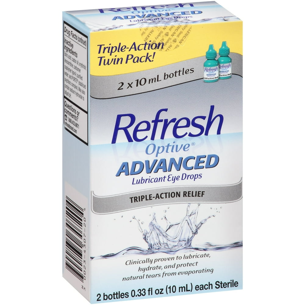 Refresh Optive Lubricant Eye Drops Advanced, 0.33 fl. Oz. bottles 2 Pk