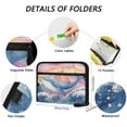 thumbnail image 3 of 13 Individual Pockets Organ Folder Waterproof A4 Size File Folder Home Work Office Categorized Storage File Manager Blue Whale Castle, 3 of 7