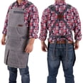 thumbnail image 4 of RIVECO Woodworking Apron for Men with Pockets for Tools and Accessories, Waxed Canvas Leather Shoulder Pads Workwear Grey Extra Large Size XXL to 5XL, 4 of 5