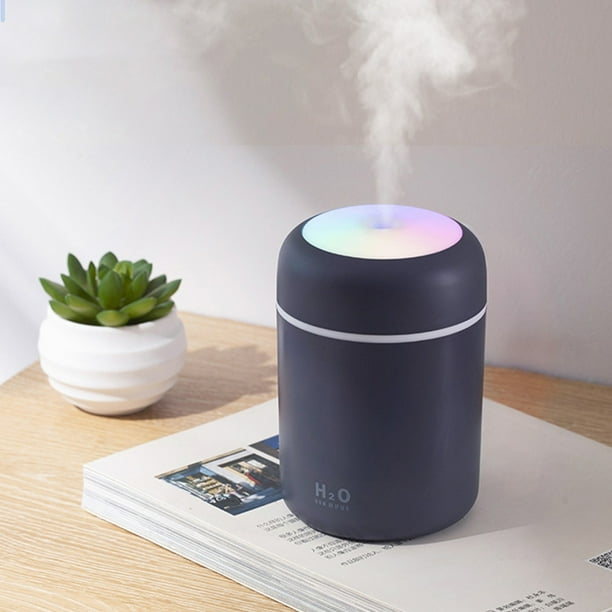Humidificador Mini Colorido Cool, Humidificador de Escritorio USB, Apagado Automático, 2 Modos de Niebla, Super Silencioso, Gris Oscuro