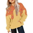 thumbnail image 2 of VINUSLI Teens Hoodies Girls Ice Cream Drip Fleece Cute Pullover Oversized Hoodie Fall Ccasual Long Sleeve Sweatshirt with Pocket Orange,9 Years, 2 of 3