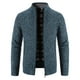 thumbnail image 4 of Suéter tipo cárdigan con cuello alto acolchado de terciopelo para hombre de otoño e invierno, abrigo de moda, suéter cálido informal, 4 of 5