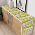 thumbnail image 4 of Yellow Gray Stripes Table Runner - 120 Inch Long, Kitchen Dining Table Runner Dresser Scarves, Watercolor Modern Abstract Minimalist Farmhouse Decor for Coffee Tables Wedding Party Banquet, 4 of 8