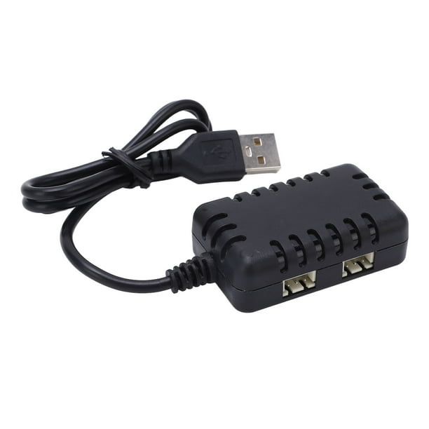 M Buder Cargador de Batería LiPo 7.4V 2 en 1 Balanceador USB de Plástico Premium con Indicador de Luz LED para Vehículos, Barcos y Aviones a Control Remoto