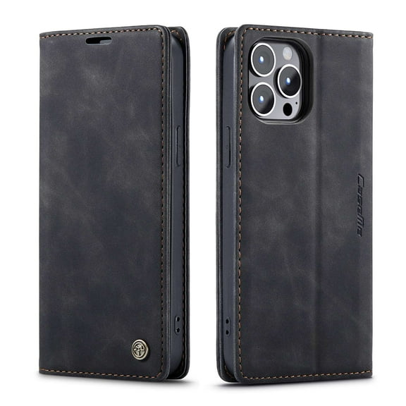 Casus Ultra Thin Slim Leather Cover Wallet Case for Apple iPhone 12 Pro Max - Brown