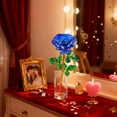 thumbnail image 5 of DefiDgd Crystal Glass Rose Flower with Crystal Stem Preserved Forever Rose,Floral Birthday Gifts for Anniversary Valentine's Day Wedding Table Centerpiece Decoration(Blue), 5 of 6