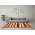 thumbnail image 3 of Ahgly Company Indoor Square Abstract Orange Modern Area Rugs, 4' Square, 3 of 4
