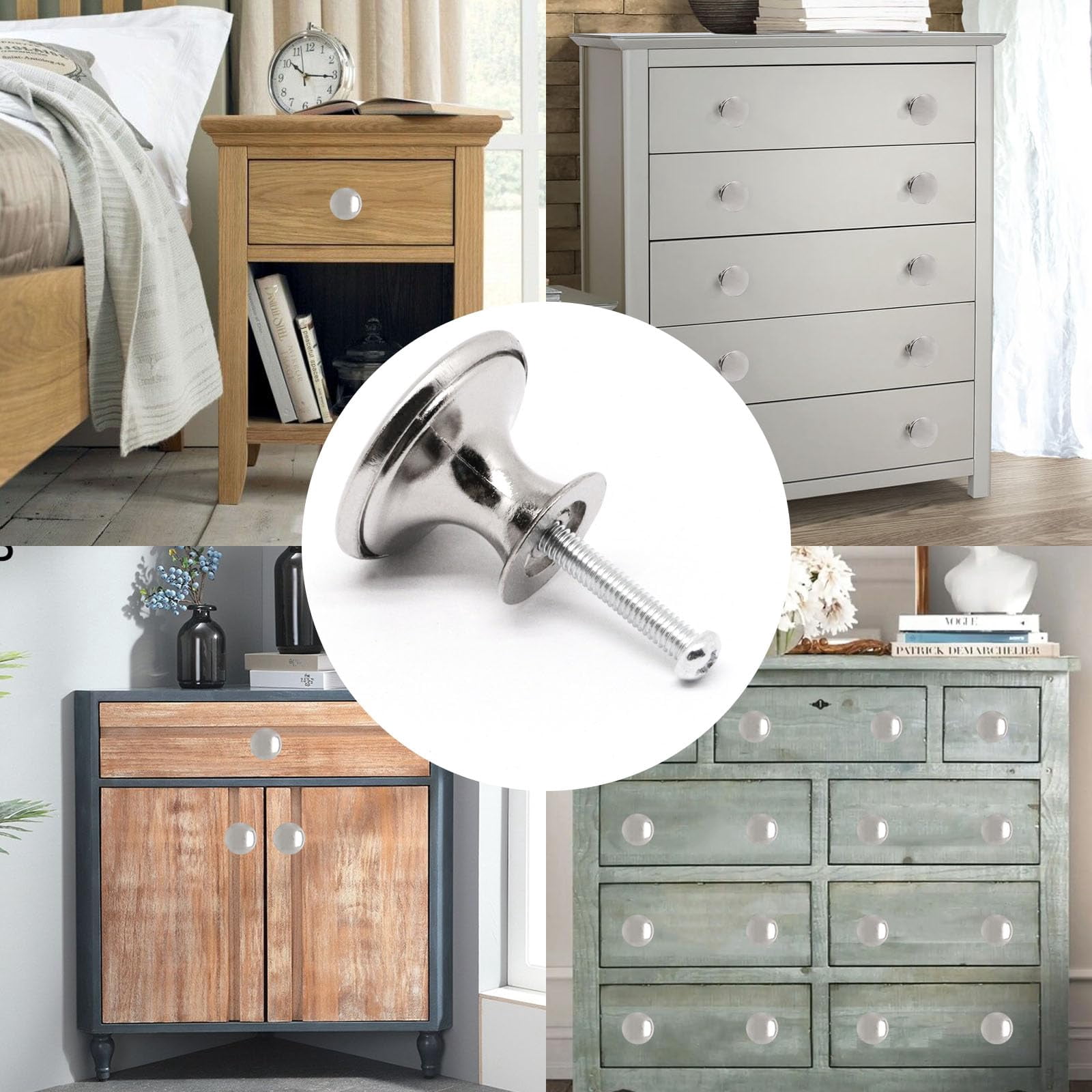 8 Pack Antique Brass Cabinet Knobs, Round Dresser Knobs Kitchen Drawer Knob, Single Hole Cupboard Door Knob Dresser Drawer Pulls Handles