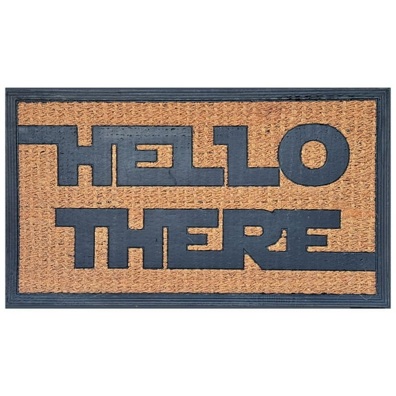 Humorous 'Hello There' Welcome Doormat - Heavy-Duty Coconut Coir with Non-Slip Backing, 30x17 Inch for Front Porch, Entryway & Outdoor Decor
