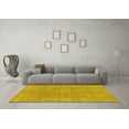 thumbnail image 3 of Ahgly Company Machine Washable Indoor Square Abstract Yellow Modern Area Rugs, 3' Square, 3 of 4