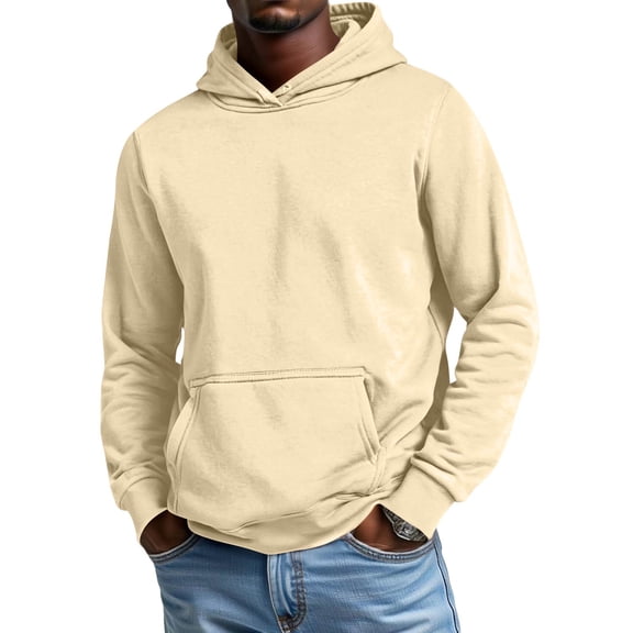 Men's Sweatshirt Casual Style Long Sleeve Hoodie Solid Color Pullover Hoodie Daily Outdoor Top
