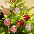 thumbnail image 5 of 6PCS Red Glitter Clear Christmas Ball Ornament Set, Transparent Painted Hanging Baubles with Sequins and Swirl Patterns, Holiday Tree Decoration for Home Party Décor 2025 Trend, 5 of 7