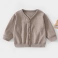 thumbnail image 6 of Gubotare Cardigan for Toddler Girl Girls Cardigan Sweaters Ruffle Sweater V Neck Button Front Outerwear 1T 2T (Coffee,1-2 Years), 6 of 6