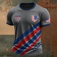 thumbnail image 2 of Soccer Cup 2026 Jersey for Men, Crew Neck Short Sleeve USA Shield & Diagonal Stripes Graphic Tee - Breathable Polyester Athletic Top for Match Day & Gym Gray XXL, 2 of 5