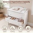 thumbnail image 5 of ELLEGHT 3-Drawer Dresser Changer, Changing Table, Nursery Dresser with Safety Belt, Guardrails & Changing Top for Baby Nursery in White, 5 of 8