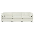 thumbnail image 4 of Sofa Set of 3, Upholstered Deep Seat Couch Set with Toss Pillows, 2 and 3 Seater Sofa Set for Living Room, Bedroom, Office, Comfy Sofa Couch Set, White, 4 of 6