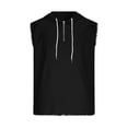 thumbnail image 4 of HBGVBA Men's Hoodie Tank Tops,Sleeveless Blouse with Drawstring,Linen Hooded Solid Color Quarter Zip Casual Athleisure Shirt, 4 of 5
