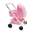 thumbnail image 2 of Dualoai 1/12 Scale Dollhouse Carriage Toy Dolls Crib Model Handmade Mini Bassinet Ornaments Crafted Accessories Scene Decor Pink, 2 of 9