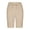 Beige., variant on akafmk Women's Plus Size Linen Casual Shorts Elastic Waist Hollow Splicing Breathable Summer Shorts with Pockets