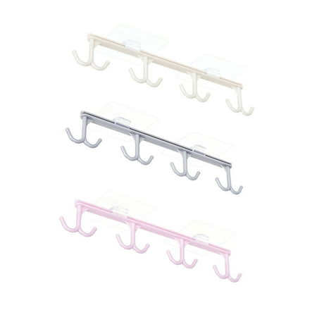 

Clearance Back to School Supplies! JWDX Traceless Nail-Free Wall Cabinet Hooks (Include: 3X Hooks 6X Traceless Adhesive Tape) Clearance Sale