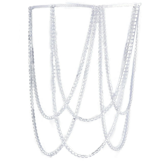 Bangcool Thigh Chain Rhinestone Multilayer Fashion Elastic Leg Jewelry Leg Chain for Lady