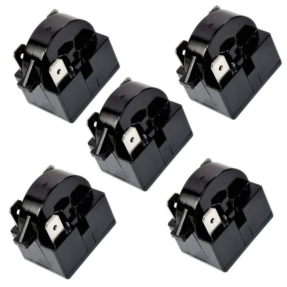 HQRP 5-Pack QP2-4R7 4.7 Ohm 3-Pin PTC Starter / Start Relay Replacement for Sunbeam SBCR033B1W Compact Refrigerator