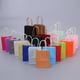 thumbnail image 2 of Bolsas de regalo de papel Kraft con asas, 10/20/30/50 unidades, para compras, manualidades, color marrón y blanco, para fiestas, suministros navideños, 2 of 5