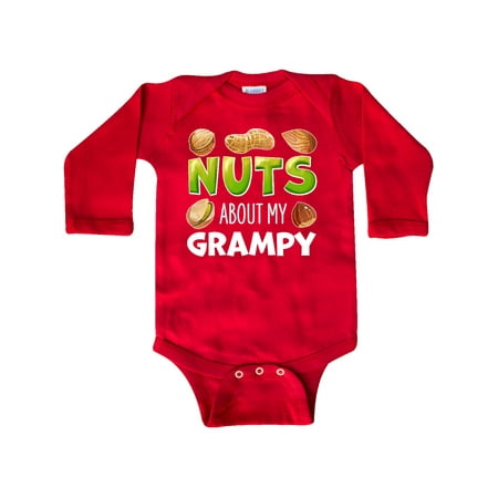 

Inktastic Nuts About My Grampy Peanut Almond Pistachio Gift Baby Boy or Baby Girl Long Sleeve Bodysuit