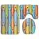 thumbnail image 1 of ABPHQTO Tablas de surf arcoíris Juego de alfombras de baño de 3 piezas Alfombra de baño Alfombra de contorno y tapa de inodoro, 1 of 2