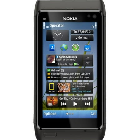 Nokia N N8 16 GB Smartphone, 3.5" OLED640 x 360, Dark Gray