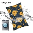 thumbnail image 5 of Kdxio Cotton Pillow Cases 16"x24" Pillowcases,Soft and Breathable Bedroom Pillow Cases-Blue Striped Sunflower A-No Pillow Core, 5 of 5