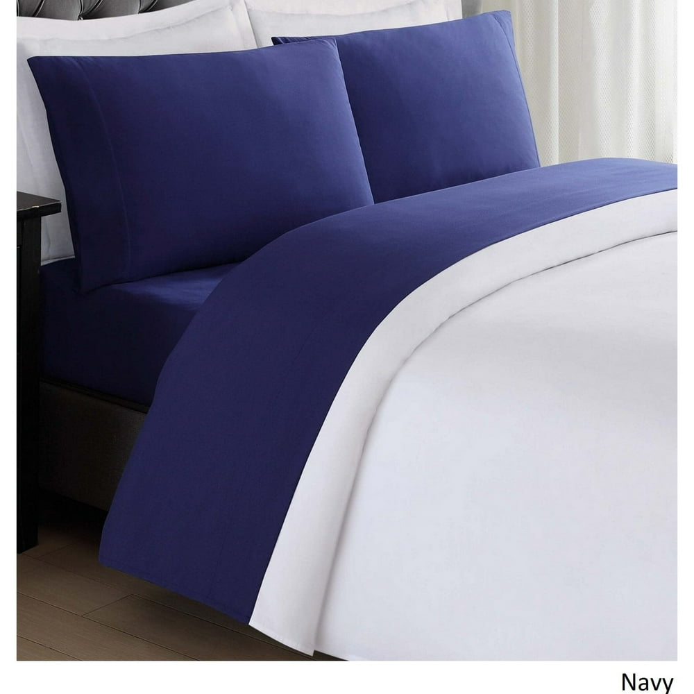 My World Solid Navy Full Sheet Set