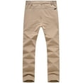 thumbnail image 2 of Taigaofy Men's Winter Fleece Lined Hiking Pants With Zip Pockets Waterproof Quick-Dry Travel Fishing Work Outdoor Pants Khaki 2XL, 2 of 8