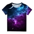 thumbnail image 2 of Ecqkame Kids Colorful Short Sleeve T-Shirts Childrens Summer Crew Neck Gorgeous Print Going Out Top for Boy Girl A-Multicolor C 13Y, 2 of 4