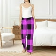 thumbnail image 4 of Sikiie Purple Black Buffalo Plaid Women’s Ultra-Soft Comfy Lounge Pants Sleepwear Comfy Lounge Pants Drawstring Sleep Bottoms with PocketsXX-Large, 4 of 6