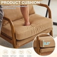 thumbnail image 5 of Ktaxon Mid Century Modern Accent Chair, Corduroy Armchair, High Back Single Sofa with Solid Wood Frame Khaki, 5 of 9