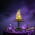 thumbnail image 6 of Halloween Stained Glass Witch LED Hat Lamp, Handmade Gothic Witch Hat Night Light for Indoor Outdoor Party & Spooky Halloween Decoration Gifts, 6 of 6