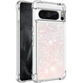 thumbnail image 3 of Compatible with Google Pixel 8 Pro Liquid Case Glitter Cute Clear Phone Case Shiny Floating Quicksand Shockproof Protective Soft TPU Girly Women Case for Google Pixel 8 Pro 5G Star Pink YB, 3 of 14