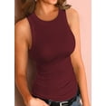 thumbnail image 2 of Asyoly Womens Summer Sleeveless Crewneck Tank Tops Casual Racerback Solid Color Blouses, 2 of 7