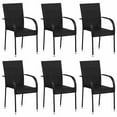 thumbnail image 1 of vidaXL Stackable Outdoor Chairs 6 pcs Poly Rattan Black, 1 of 4