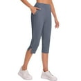 thumbnail image 6 of BLCHUNen Capris Pants for Women Lightweight Stretch Breathable Casual Workout Sports Athletic Active Running Yoga Pants with Pockets, 6 of 8