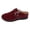 1Wine, variant on Suede Mules for Women Closed Toe Low Wedge Sandals Comfortale Slip on Walking Shoes Non Slip Casual Summer Outdoor Slippers Wine Size 9