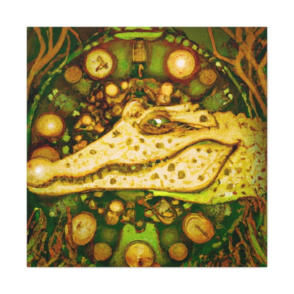 Croc In Steampunk Gear - Canvas