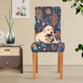 thumbnail image 4 of Yayeee 4 Pack Dining Chair Covers Stretch Parson Chairs Slipcovers Seat Protector, Pink Christmas Splendor, 4 of 6