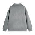 thumbnail image 3 of uikmnh Male Suede Cardigan Lapel Solid Color Casual Loose Large Size Sweater Jacket(Size:M), 3 of 4